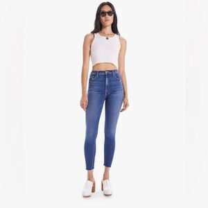 MOTHER Women’s High Waisted Rail Ankle Fray Jeans